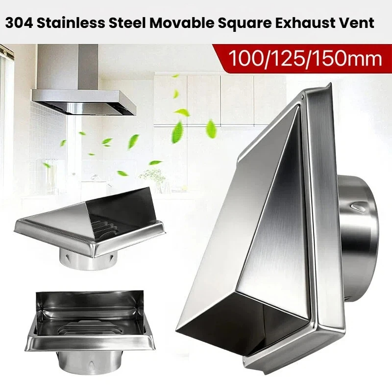 201/304 Grau Quadrado Aço Inoxidável Air Vent Hood