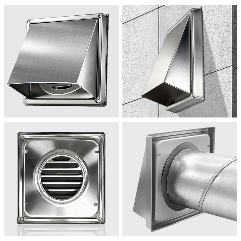 201/304 Grau Quadrado Aço Inoxidável Air Vent Hood