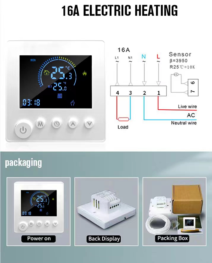 Modelo K1M Botão WiFi Termostato